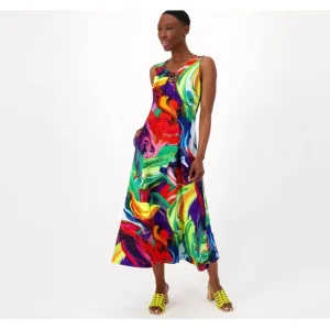 Dresses<Attitudes by Renee Como Jersey Regular Lace Up Neck Tank Dress - a world of fashionable women's clothing, including a wide selection of dresses and trendy accessories.