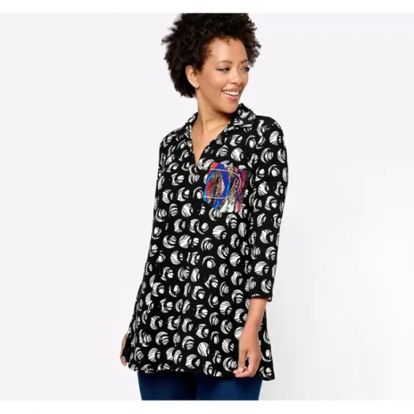 Shop All<Attitudes by Renee Como Jersey Tunic with Pocket - a world of fashionable women's clothing, including a wide selection of dresses and trendy accessories.