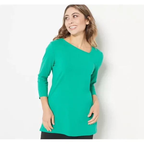 Shop All<Attitudes by Renee Cotton Asymmetric Neck Top - a world of fashionable women's clothing, including a wide selection of dresses and trendy accessories.