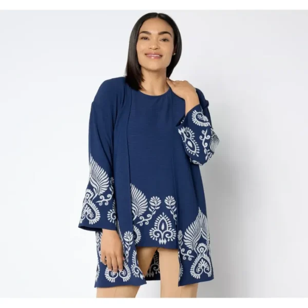 Shop All<Attitudes by Renee Embroidered Long Sleeve Cardigan - a world of fashionable women's clothing, including a wide selection of dresses and trendy accessories.