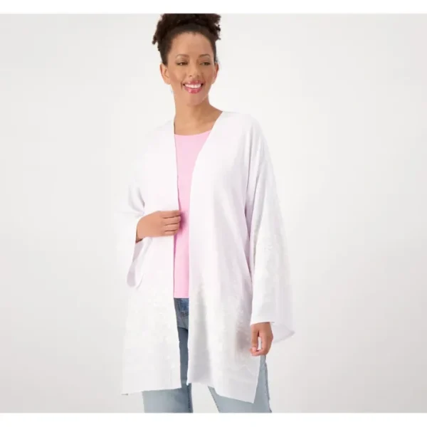 Shop All<Attitudes by Renee Embroidered LS Cardigan - a world of fashionable women's clothing, including a wide selection of dresses and trendy accessories.
