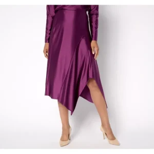 Attitudes by Renee Fluid Satin Regular Asymmetric Hem Skirt - a world of fashionable women's clothing, including a wide selection of dresses and trendy accessories.> Dresses