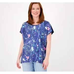 Fashion<Attitudes by Renee Mixed Media Dolman Sleeve Top - a world of fashionable women's clothing, including a wide selection of dresses and trendy accessories.