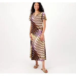 Dresses<Attitudes by Renee Pet Como Jersey Flutter Sleeve Dress - a world of fashionable women's clothing, including a wide selection of dresses and trendy accessories.