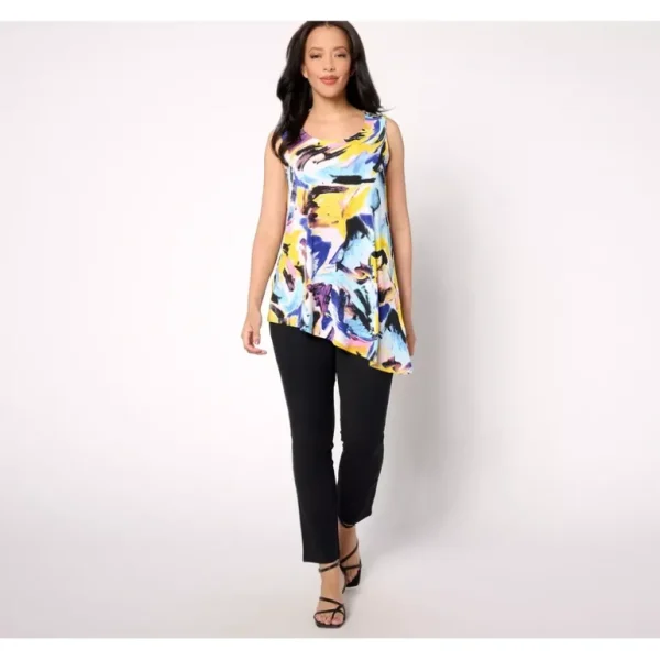 Attitudes by Renee Petite Asymmetrical Tank with Slim Ankle Pant - a world of fashionable women's clothing, including a wide selection of dresses and trendy accessories.> Hat