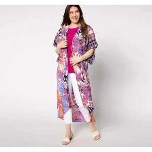 Attitudes by Renee Petite Border Print Duster - a world of fashionable women's clothing, including a wide selection of dresses and trendy accessories.> Dresses