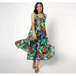 Dresses<Attitudes by Renee Petite Como Jersey and Mesh Maxi Dress - a world of fashionable women's clothing, including a wide selection of dresses and trendy accessories.