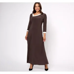 Dresses<Attitudes by Renee Petite Como Jersey Asymmetric Neck Maxi Dress - a world of fashionable women's clothing, including a wide selection of dresses and trendy accessories.