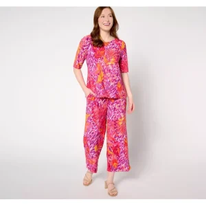 Attitudes by Renee Petite Como Jersey Elbow Sleeve Crop Pant - a world of fashionable women's clothing, including a wide selection of dresses and trendy accessories.> Hat