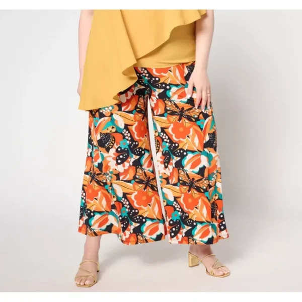 Shop All<Attitudes by Renee Petite Como Jersey Flowy Crop Pant - a world of fashionable women's clothing, including a wide selection of dresses and trendy accessories.