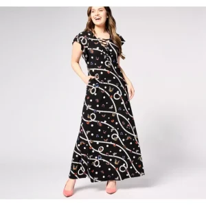 Attitudes by Renee Petite Como Jersey Lace Up Front Maxi Dress - a world of fashionable women's clothing, including a wide selection of dresses and trendy accessories.> Hat