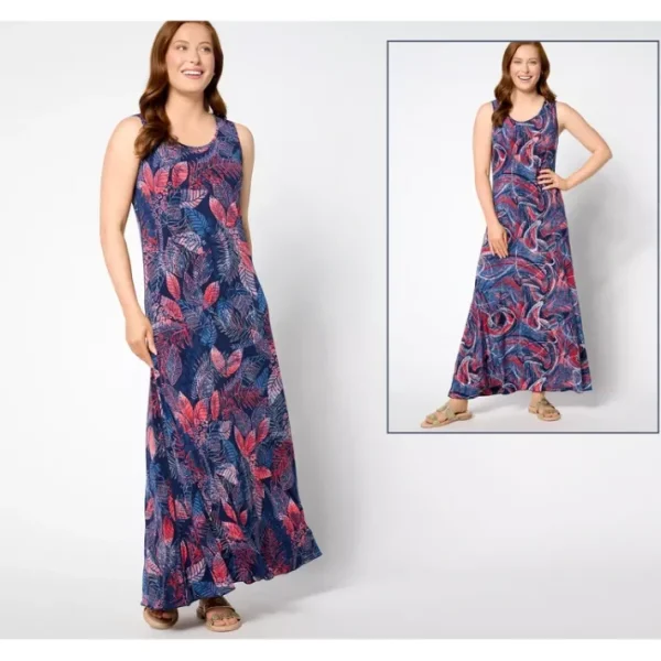 Dresses<Attitudes by Renee Petite Como Jersey Reversible Maxi Dress - a world of fashionable women's clothing, including a wide selection of dresses and trendy accessories.
