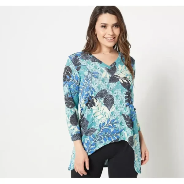Shop All<Attitudes by Renee Petite Global Illusion Casknit Tunic - a world of fashionable women's clothing, including a wide selection of dresses and trendy accessories.
