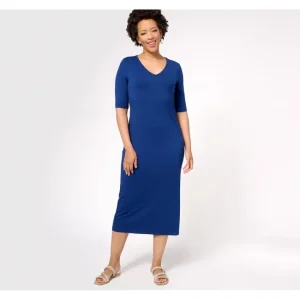 Dresses<Attitudes by Renee Petite Parisian Jersey Midi Dress - a world of fashionable women's clothing, including a wide selection of dresses and trendy accessories.