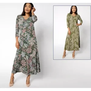Dresses<Attitudes by Renee Petite Reversible Como Jersey Maxi Dress - a world of fashionable women's clothing, including a wide selection of dresses and trendy accessories.