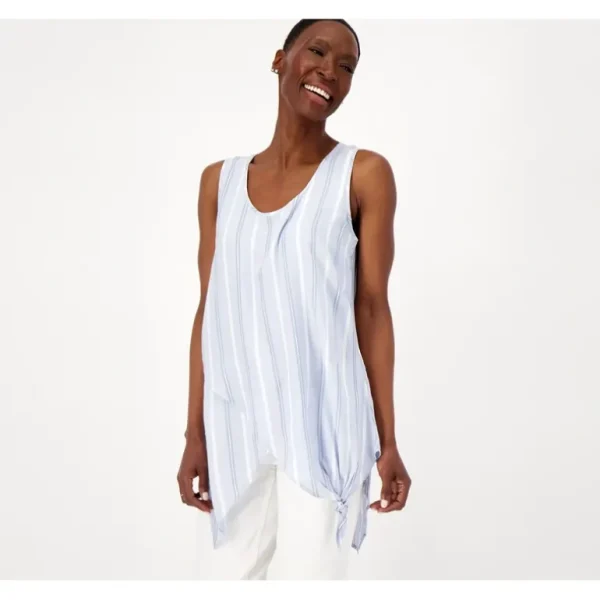 Attitudes by Renee Printed Knot Hem Tank Top - a world of fashionable women's clothing, including a wide selection of dresses and trendy accessories.> Hat