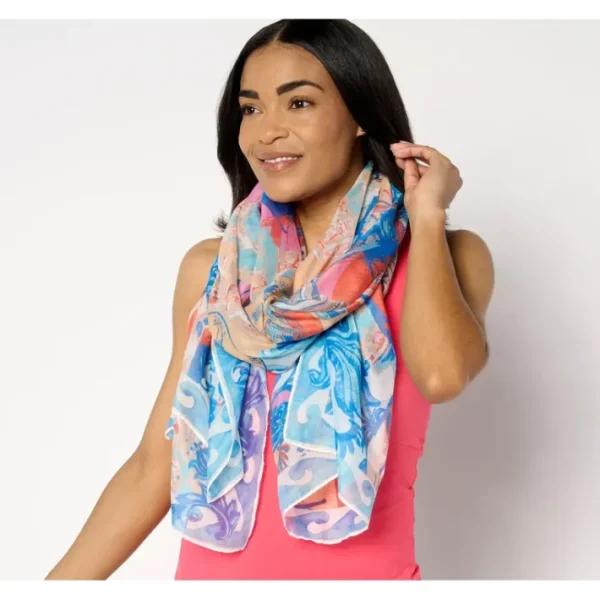 Shop All<Attitudes by Renee Printed Scarf - a world of fashionable women's clothing, including a wide selection of dresses and trendy accessories.