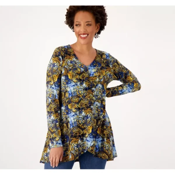 Attitudes by Renee Regular Como Jersey Cascade Tunic - a world of fashionable women's clothing, including a wide selection of dresses and trendy accessories.> Hat