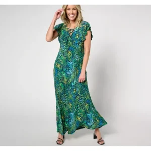 Attitudes by Renee Regular Como Jersey Lace Up Front Maxi Dress - a world of fashionable women's clothing, including a wide selection of dresses and trendy accessories.> Hat