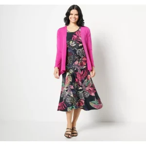 Attitudes by Renee Regular Como Jersey Midi Dress Cardigan Set - a world of fashionable women's clothing, including a wide selection of dresses and trendy accessories.> Hat