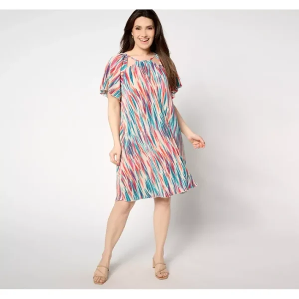 Dresses<Attitudes by Renee Regular Flutter Sleeve Cutout Dress - a world of fashionable women's clothing, including a wide selection of dresses and trendy accessories.