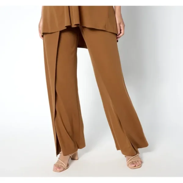 Shop All<Attitudes by Renee Regular Silky Knit Pleat Pants - a world of fashionable women's clothing, including a wide selection of dresses and trendy accessories.