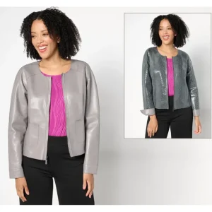 Attitudes by Renee Renee's Reversible Faux Leather Jacket - a world of fashionable women's clothing, including a wide selection of dresses and trendy accessories.> Coats