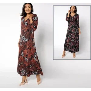 Dresses<Attitudes by Renee Tall Reversible Como Jersey Maxi Dress - a world of fashionable women's clothing, including a wide selection of dresses and trendy accessories.