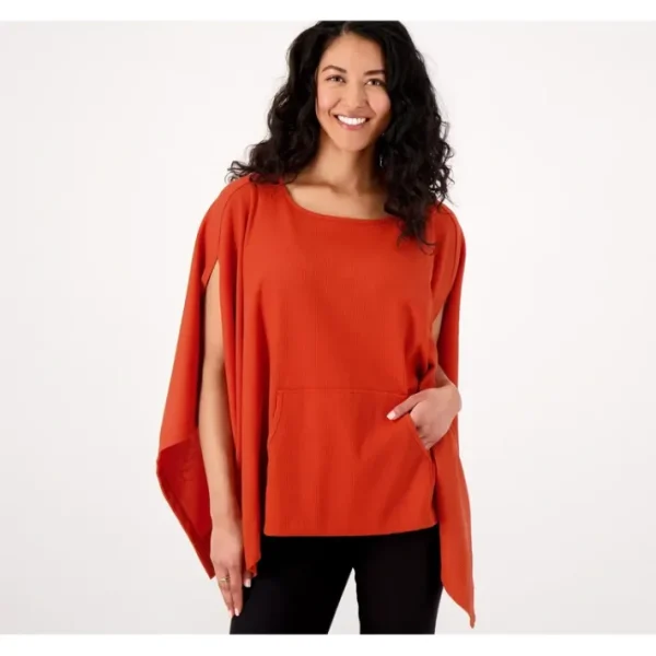 Shop All<Attitudes by Renee Waffle Knit Capelet - a world of fashionable women's clothing, including a wide selection of dresses and trendy accessories.