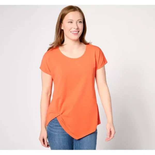 Shop All<Attitudes by Renee Washed Cotton Knot Tee - a world of fashionable women's clothing, including a wide selection of dresses and trendy accessories.