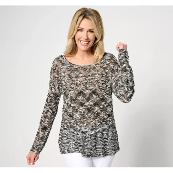 Shop All<Attitudes by Renee Wave Stitch Summer Sweater - a world of fashionable women's clothing, including a wide selection of dresses and trendy accessories.