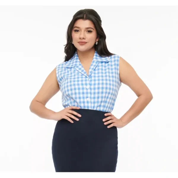 Shop All<Barbie x Unique Vintage Sleeveless Notched Collar Blouse - a world of fashionable women's clothing, including a wide selection of dresses and trendy accessories.
