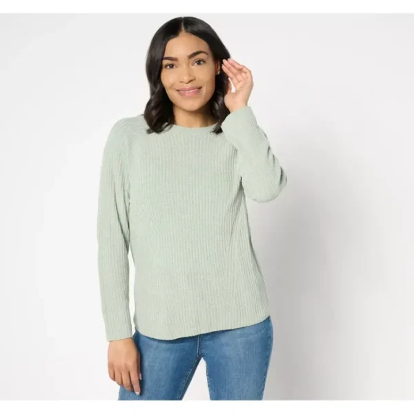 Shop All<Barefoot Dreams CozyChic Ultra Lite Directional Rib Pullover - a world of fashionable women's clothing, including a wide selection of dresses and trendy accessories.