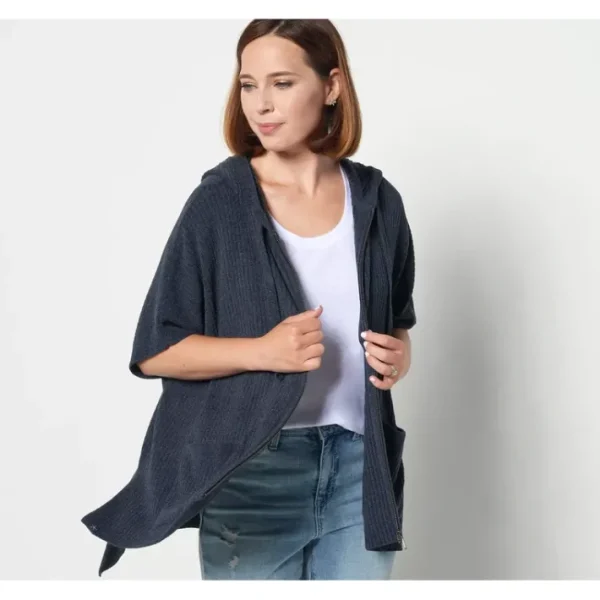 Shop All<Barefoot Dreams Cozychic Ultra Lite Ribbed Zip Up Poncho - a world of fashionable women's clothing, including a wide selection of dresses and trendy accessories.