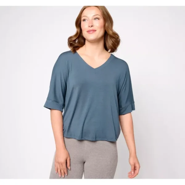 Shop All<Barefoot Dreams Malibu Collection Modal Jersey Drapey Tee - a world of fashionable women's clothing, including a wide selection of dresses and trendy accessories.