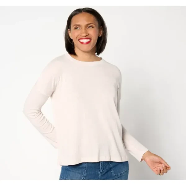 Shop All<Barefoot Dreams Malibu Collection Slub Long Sleeve Tee - a world of fashionable women's clothing, including a wide selection of dresses and trendy accessories.