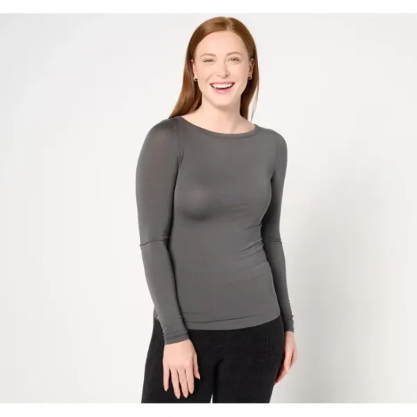 Shop All<Barefoot Dreams MC Modal Peached Jersey Boatneck Long Sleeve Tee - a world of fashionable women's clothing, including a wide selection of dresses and trendy accessories.