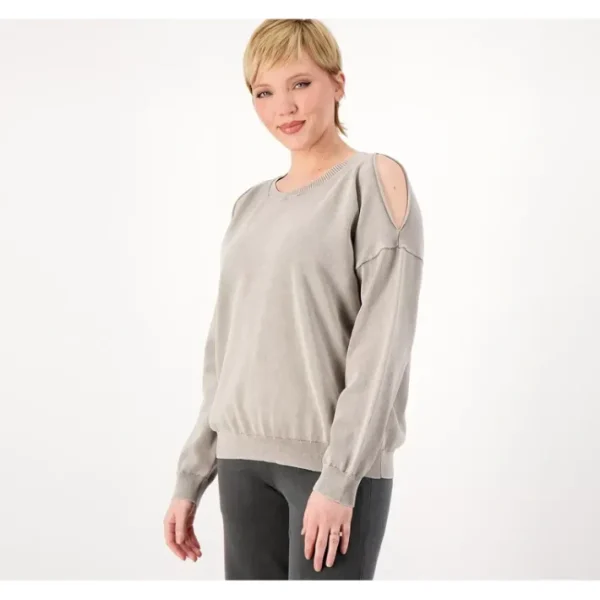 Shop All<Barefoot Dreams Sunbleached Cold Shoulder Pullover - a world of fashionable women's clothing, including a wide selection of dresses and trendy accessories.