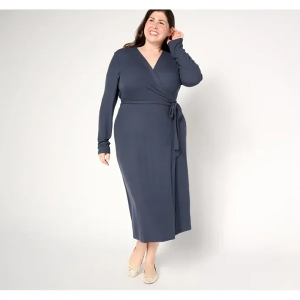 Dresses<Barefoot Dreams Ultra Soft Rib Wrap Dress - a world of fashionable women's clothing, including a wide selection of dresses and trendy accessories.