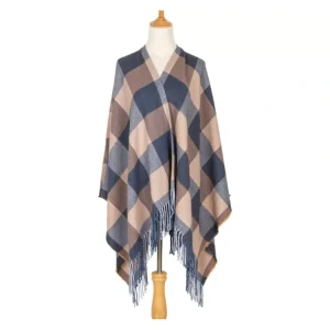 Bay Sky by San Diego Hat Co. Woven Plaid Open F ront Poncho - a world of fashionable women's clothing, including a wide selection of dresses and trendy accessories.> Hat