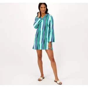 Fashion<Beach French Terry Striped Cover-Up Tunic - a world of fashionable women's clothing, including a wide selection of dresses and trendy accessories.