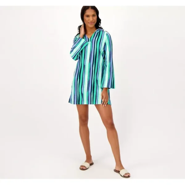 Fashion<Beach French Terry Striped Cover-Up Tunic - a world of fashionable women's clothing, including a wide selection of dresses and trendy accessories.