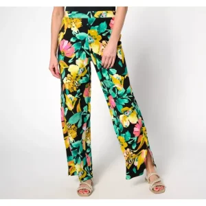 Fashion<Beach Jersey Regular Wide Leg Pant With Slits - a world of fashionable women's clothing, including a wide selection of dresses and trendy accessories.