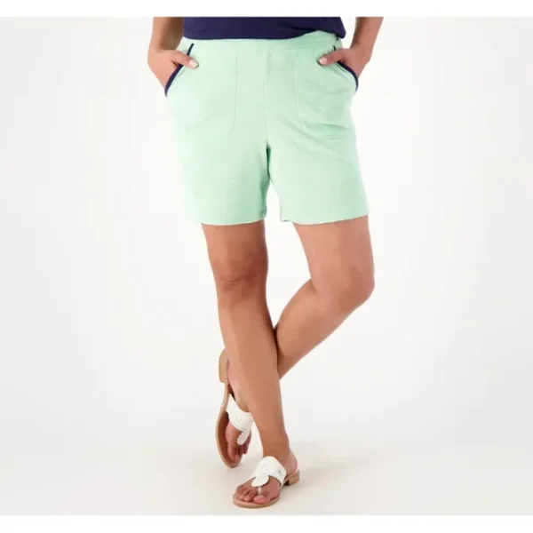 Fashion<Beach Knit Shorts with Contrast Trim - a world of fashionable women's clothing, including a wide selection of dresses and trendy accessories.