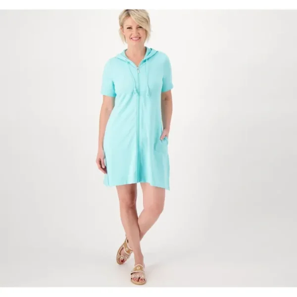 Dresses<Beach Petite French Terry Cover-Up Dress - a world of fashionable women's clothing, including a wide selection of dresses and trendy accessories.