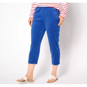 Fashion<Beach Petite Knit Terry Crop Pant with Grommets - a world of fashionable women's clothing, including a wide selection of dresses and trendy accessories.