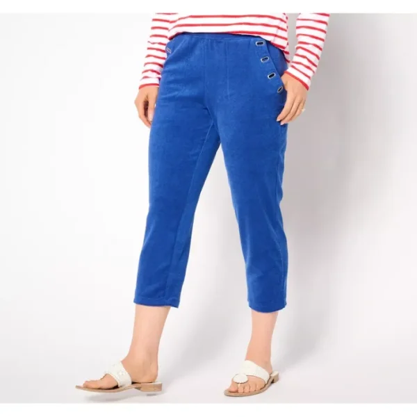 Fashion<Beach Petite Knit Terry Crop Pant with Grommets - a world of fashionable women's clothing, including a wide selection of dresses and trendy accessories.
