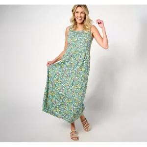 Beach Petite Printed Knit Linen Blend Midi Dress - a world of fashionable women's clothing, including a wide selection of dresses and trendy accessories.> Hat