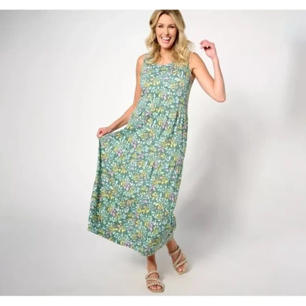 Beach Petite Printed Knit Linen Blend Midi Dress - a world of fashionable women's clothing, including a wide selection of dresses and trendy accessories.> Hat