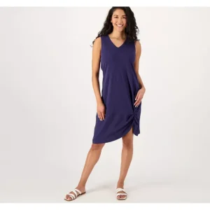 Dresses<Beach Petite V-Neck Knot Hem Cover-Up Dress - a world of fashionable women's clothing, including a wide selection of dresses and trendy accessories.